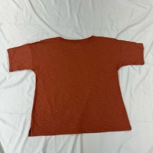 Talbots basic coral orange woman T-shirt 100% cotton (size L P)